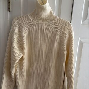 NWOT Heavy Men's Thane Ivory Ribbed Sweater Size M